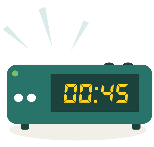 Motion graphic of an alarm clock
